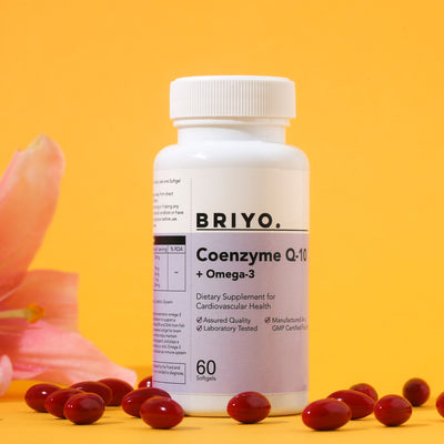 Briyo Coq10 plus omega 3 coenzyme q10 cpausles for heart health supplement omega 3 briyo supplements briyo supplement heart health coenzyme q 10 plus omega 3 - cellular health heart health supplement  coq10 capsules selenium lycopene