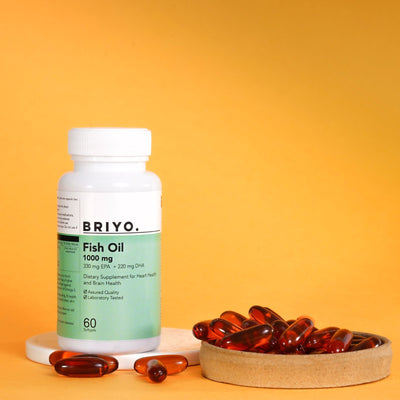 briyo fish oil 1000 mg 55% omega 3 capsules fish oil capsule omega 3 supplement  briyo supplement briyo supplements omega 3 EPA & DHA capsules